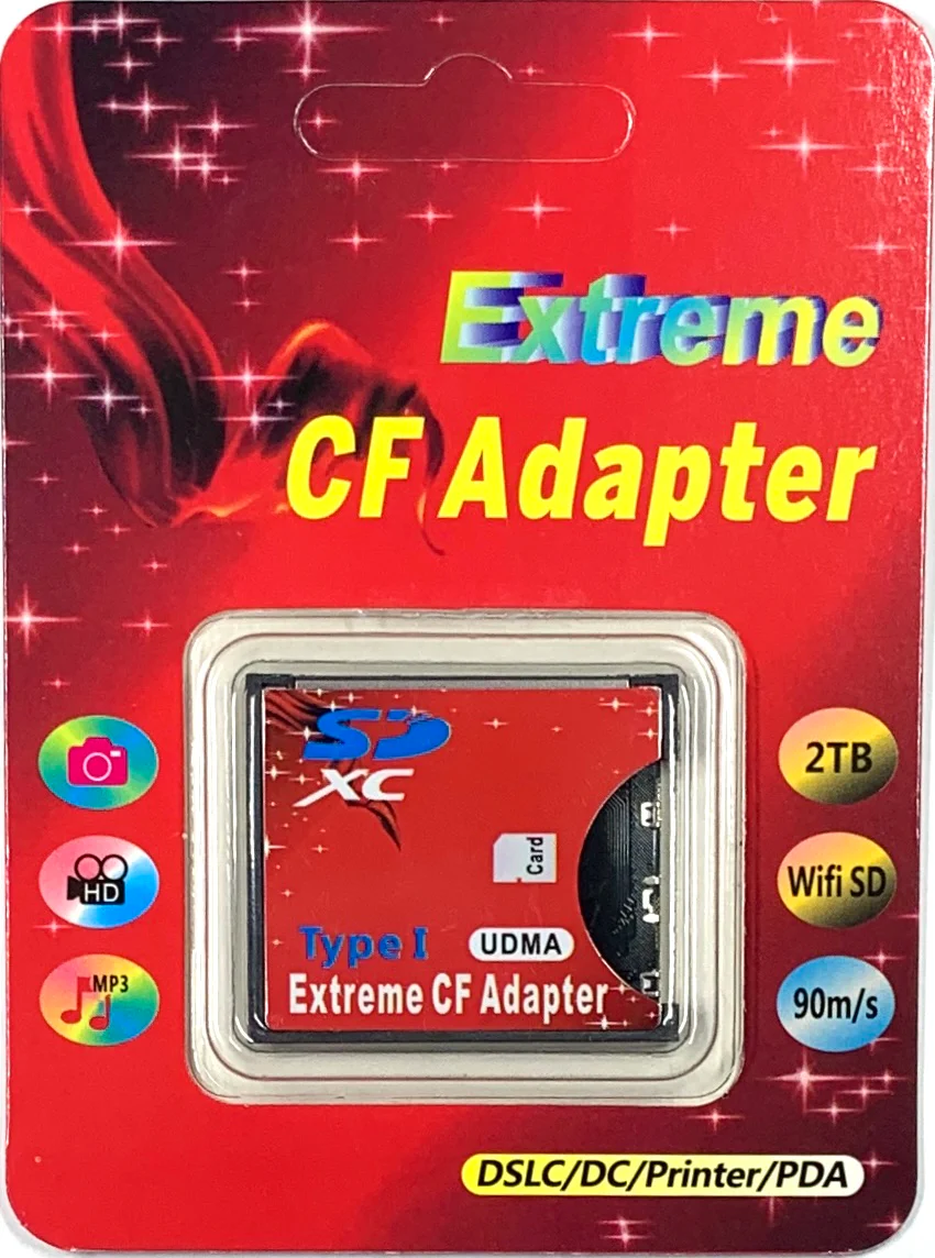 CF to SD Card Compact Flash Adapter SDHC SDXC UDMA Type 1 MicroSD - Image 3